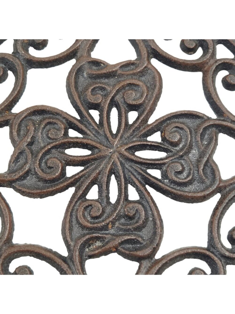 Cast Iron Decorative Trivets Set Of 3 Round Intricate Floral Scrollwork Design - Picture 3 of 10